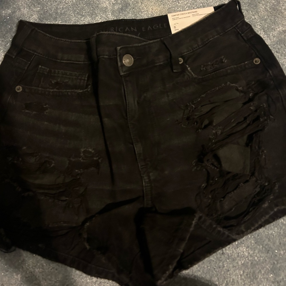 Black jean shorts